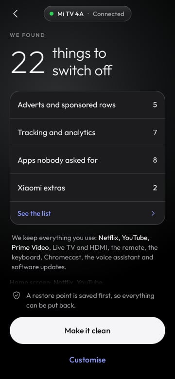 Clean Your TV: dọn bloatware Android TV ngay từ điện thoại, không cần laptop - ảnh 2