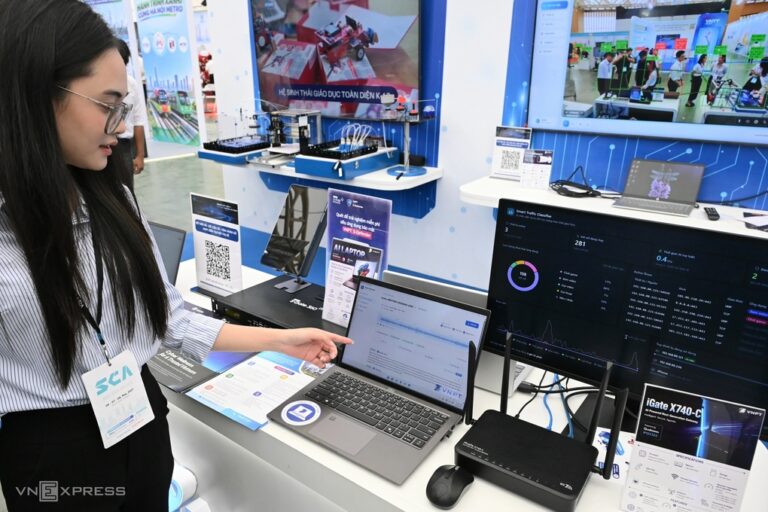 Sản phẩm, giải pháp số được trưng bày tại triển lãm Smart City, trong khuôn khổ Ngày chuyển đổi số, tháng 10/2026. Ảnh: Trọng Đạt