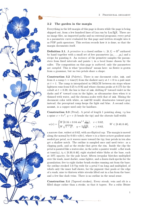florilegium vẽ hoa văn viền trang Delft bằng Lua cho LaTeX, mỗi trang một khu vườn riêng - ảnh 1