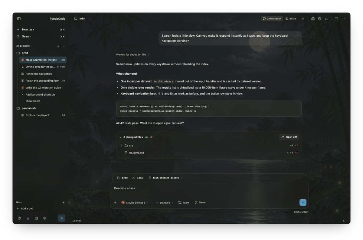 PandaCode gom Claude Code, Codex, Copilot CLI vào một cửa sổ desktop viết bằng Rust - ảnh 1