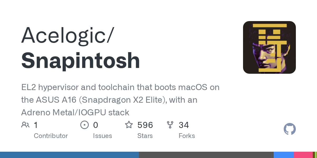 Read more about the article Snapintosh đưa macOS lên laptop Snapdragon X2 Elite bằng hypervisor EL2