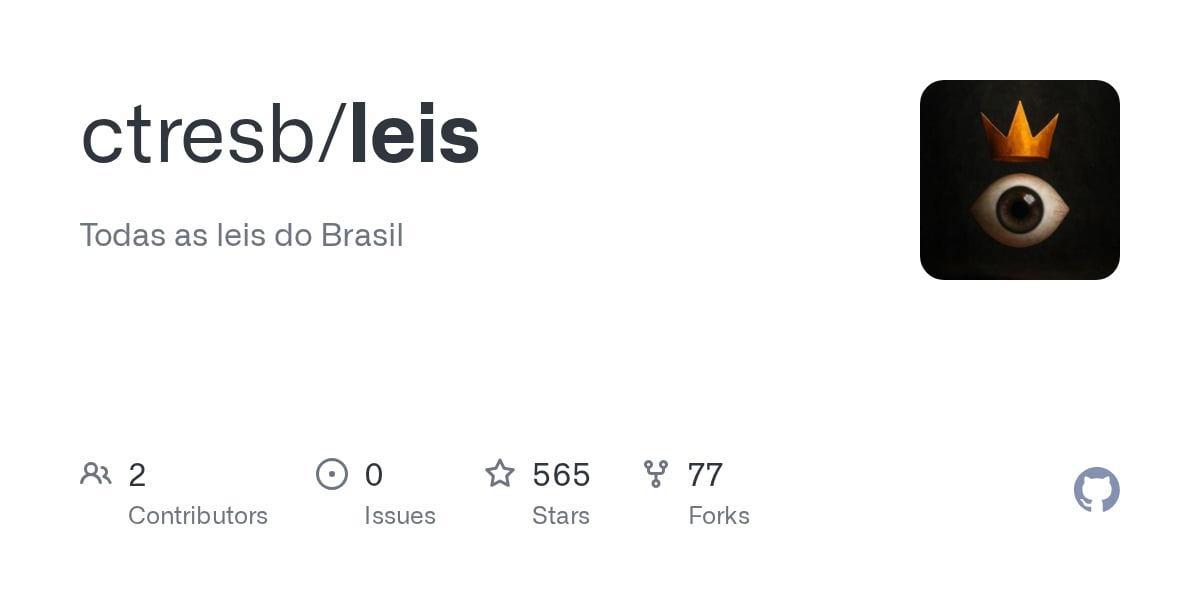 You are currently viewing Toàn bộ luật Brazil dưới dạng Markdown, mỗi văn bản một commit