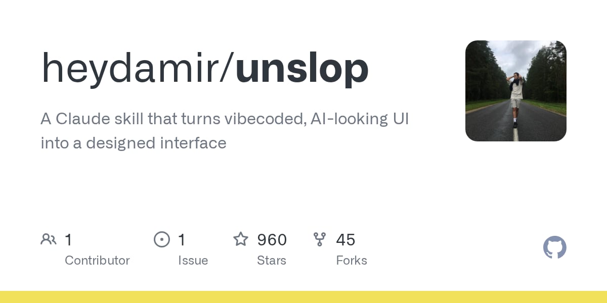 Read more about the article unslop: skill Claude biến giao diện AI nhìn phát chán thành thiết kế có gu